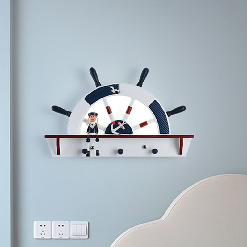 Bambini Lampada da parete a muro a LED ACRILICA LED ACHILICO in bianco e blu, luce bianca/calda