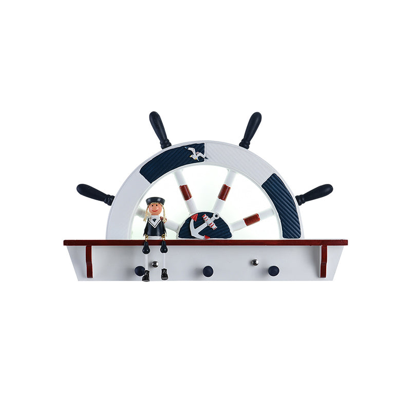 Bambini Lampada da parete a muro a LED ACRILICA LED ACHILICO in bianco e blu, luce bianca/calda