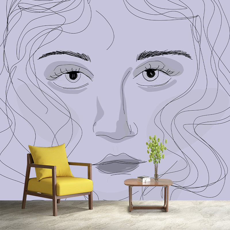 Stain Resistant Mural Cartoon Figure Illustration Living Room Wall Mural