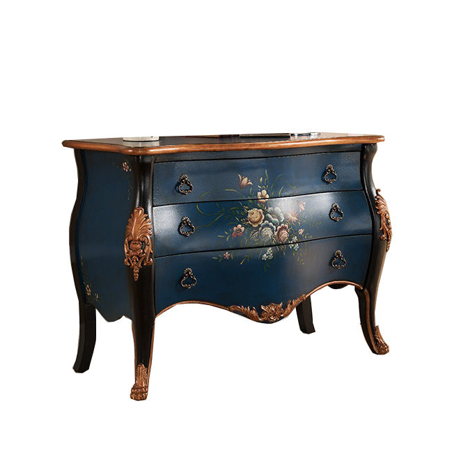 Traditional Wooden Dresser Horizontal 3 Drawers Chest without Mirror