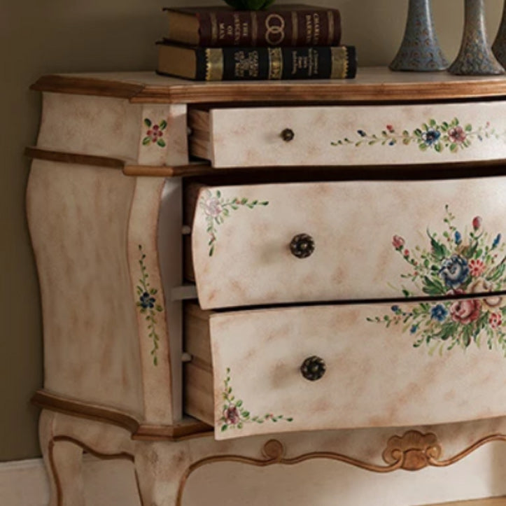 Traditional Wooden Dresser Horizontal 3 Drawers Chest without Mirror