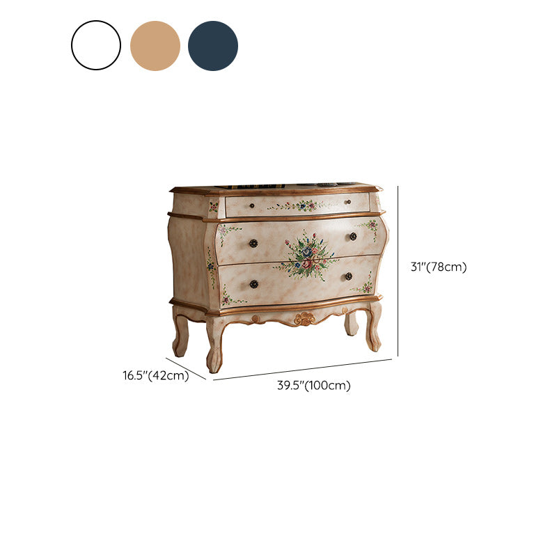 Traditional Wooden Dresser Horizontal 3 Drawers Chest without Mirror