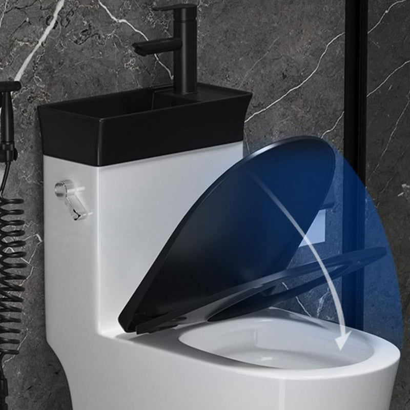 Modern White Ceramic Flush Toilet Floor Mounted Urine Toilet with Seat for Washroom
