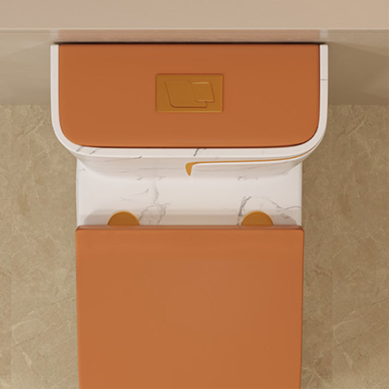 Traditional Orange Ceramic Flush Toilet Floor Mounted Urine Toilet for Washroom