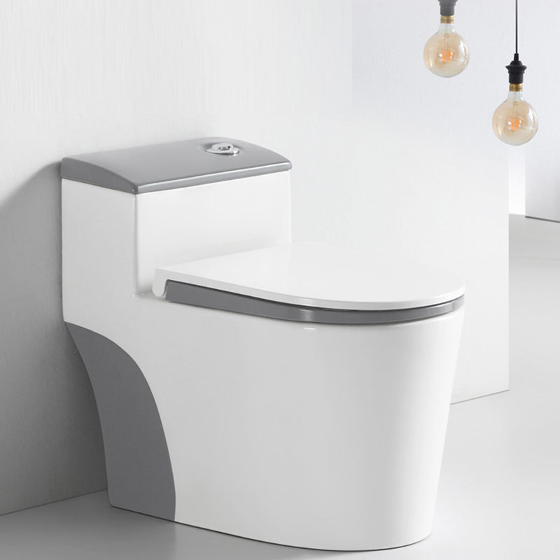 Traditional Gray Ceramic Flush Toilet Floor Mounted Urine Toilet for Washroom