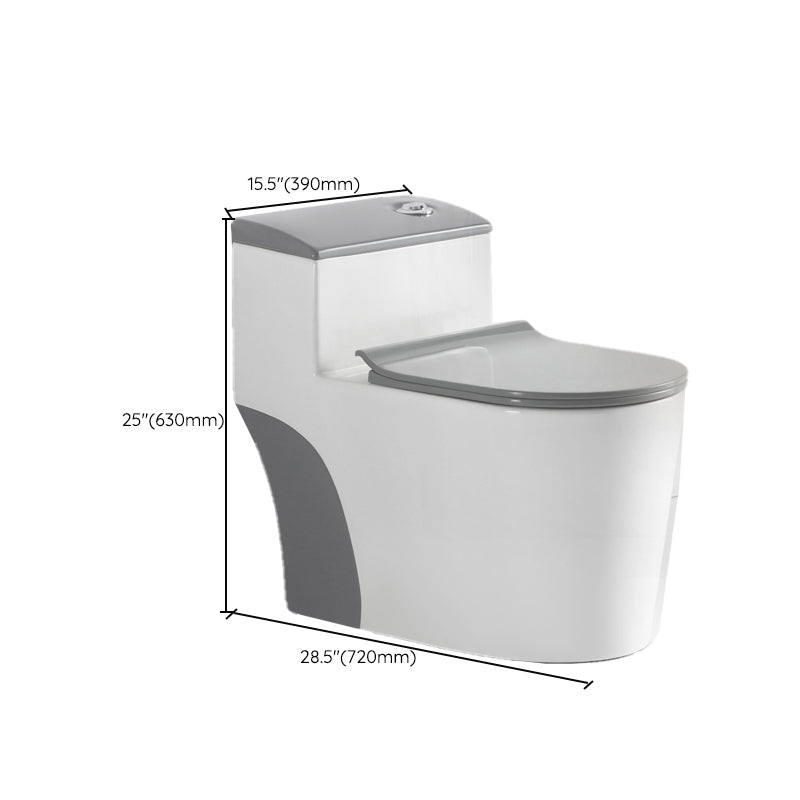 Traditional Gray Ceramic Flush Toilet Floor Mounted Urine Toilet for Washroom