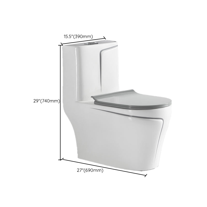 Traditional Gray Ceramic Flush Toilet Floor Mounted Urine Toilet for Washroom