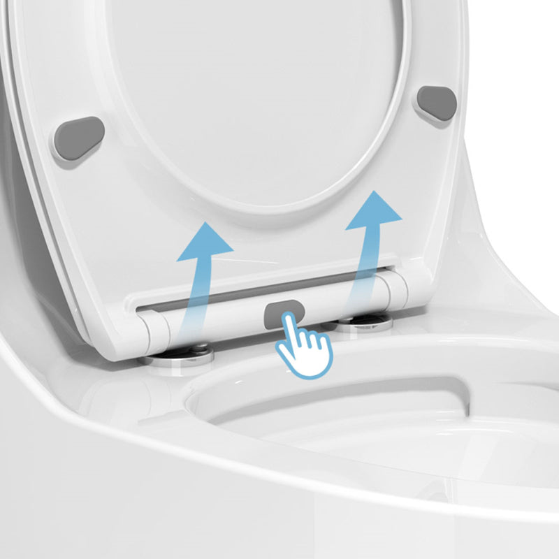 Modern Ceramic Flush Toilet Floor Mounted Urine Toilet with Slow Close Seat for Washroom
