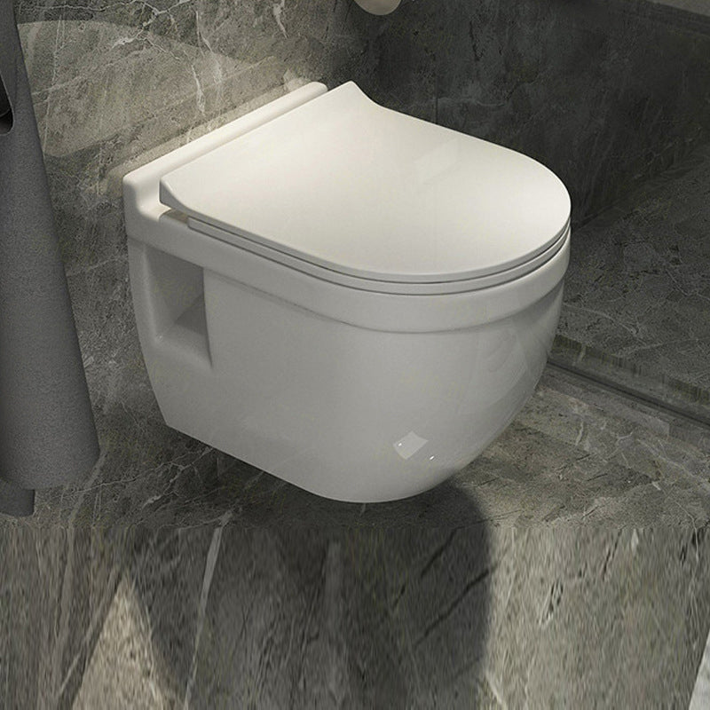 Modern Ceramic Flush Toilet White Wall Hung Toilet Bowl for Washroom