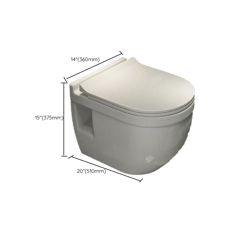 Modern Ceramic Flush Toilet White Wall Hung Toilet Bowl for Washroom