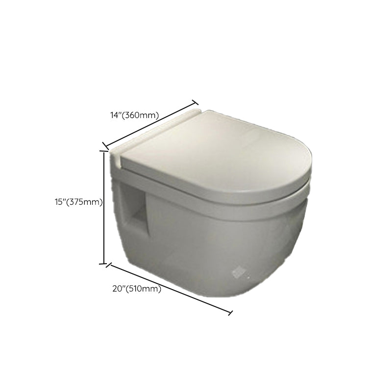 Modern Ceramic Flush Toilet White Wall Hung Toilet Bowl for Washroom