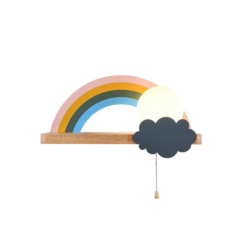 Arcobaleno marrone e Sun Sconce Light Cartoon a 1 Light Muro a LED LAMPAGNO CON PROGETTAMENTO E PROGETTA