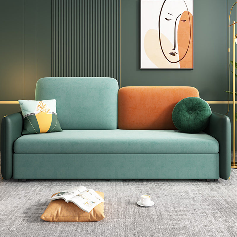 35" Wide Glam Sleeper Sofa Futon Pillow Included Green Sleeper Sofa