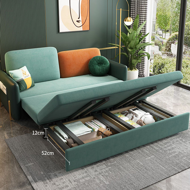 35" Wide Glam Sleeper Sofa Futon Pillow Included Green Sleeper Sofa