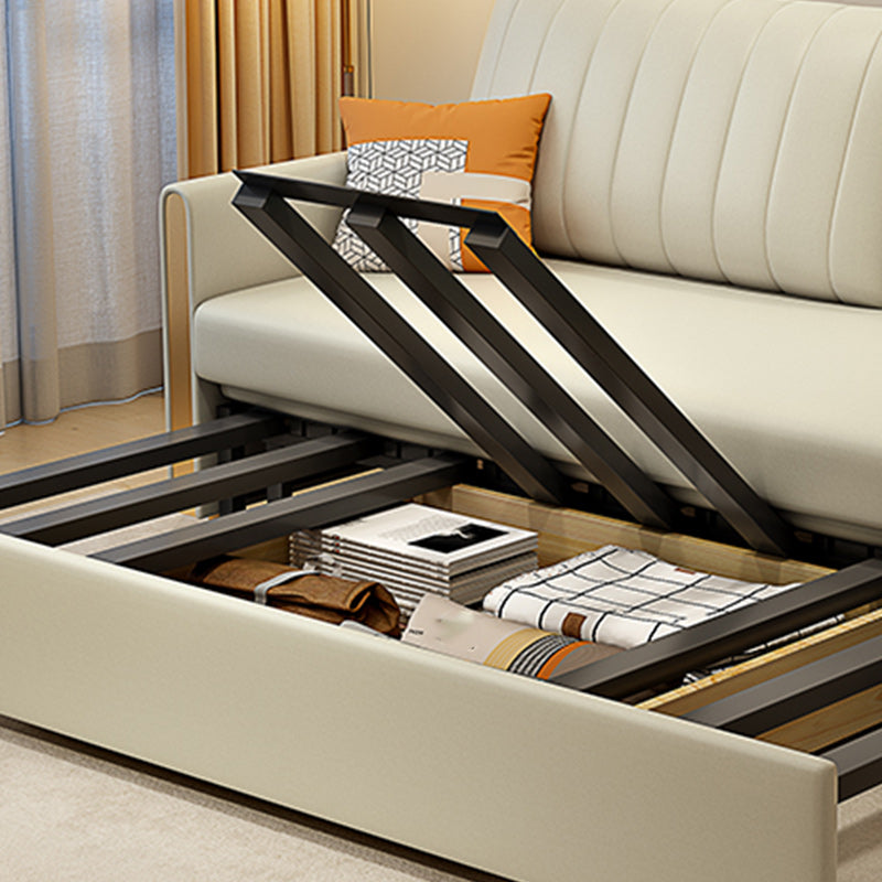 Bonded Leather Sleeper Sofa Pillow Back Detachable Mattress Futon Sleeper Sofa Bed