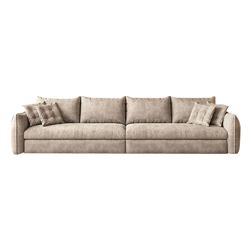 Modern Fabric Sofa Bed Brown Slipcovered Sleeper Sofa with Storage