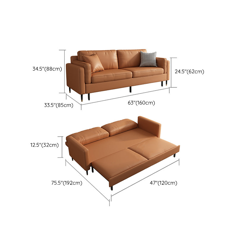 33" Wide Contemporary Sleeper Sofa Futon Orange Sleeper Sofa