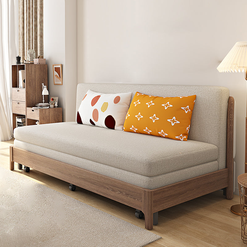31" Wide Scandinavian Sleeper Sofa Futon Wood Foldable Sleeper Sofa