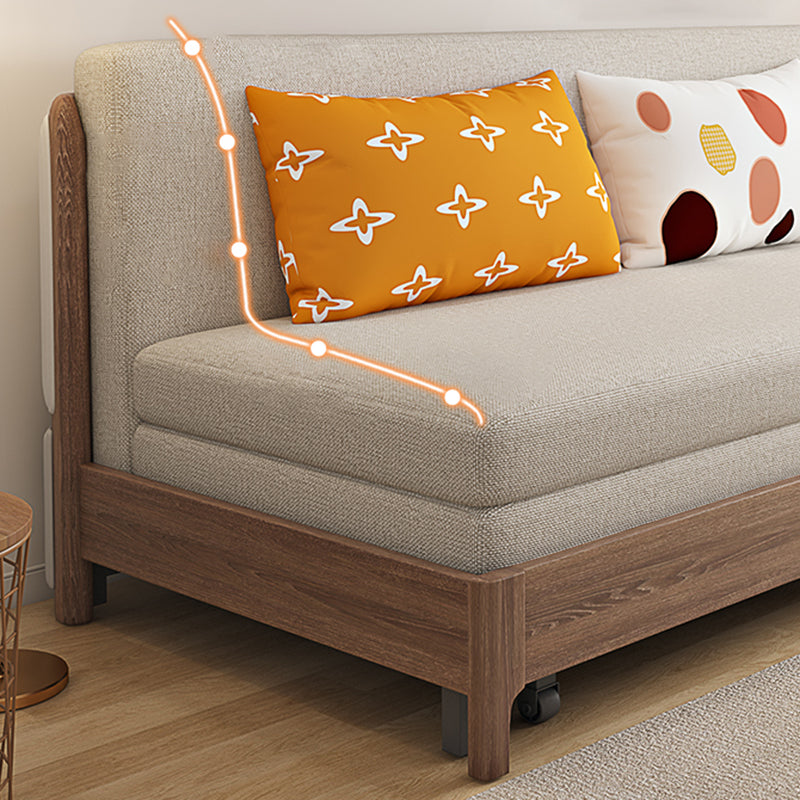 31" Wide Scandinavian Sleeper Sofa Futon Wood Foldable Sleeper Sofa