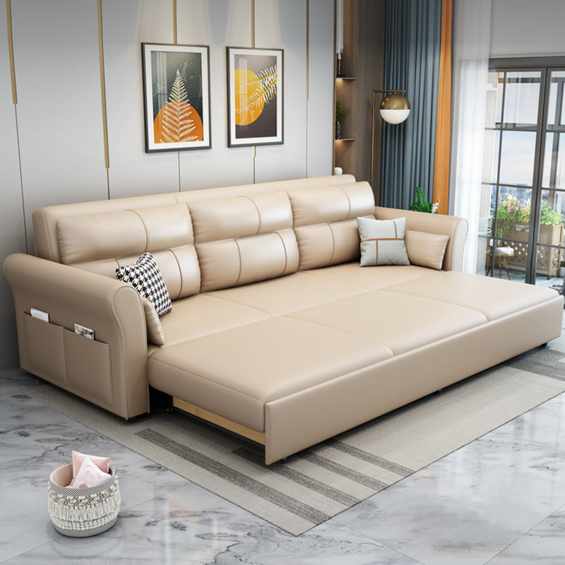 Modern Sleeper Sofa Flared Arms Futon Sleeper Sofa Bed with Storage