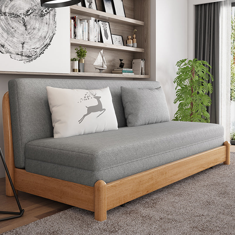 31" Wide Contemporary Sleeper Sofa Futon Gray Wood Sleeper Sofa