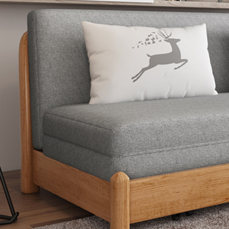 31" Wide Contemporary Sleeper Sofa Futon Gray Wood Sleeper Sofa