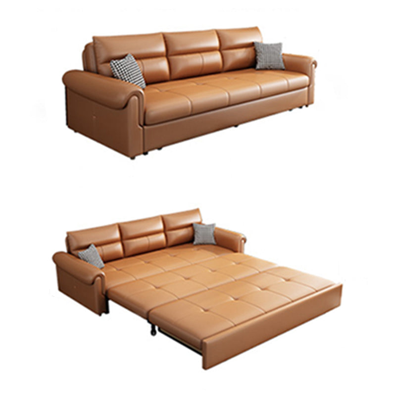 Modern Sleeper Sofa Pillow Back Futon Sleeper Sofa Bed with Storage