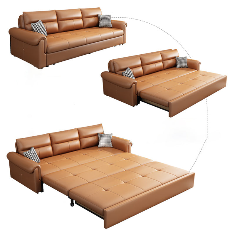 Modern Sleeper Sofa Pillow Back Futon Sleeper Sofa Bed with Storage