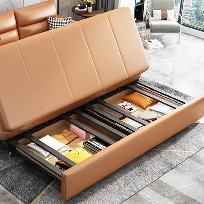 Modern Sleeper Sofa Pillow Back Futon Sleeper Sofa Bed with Storage