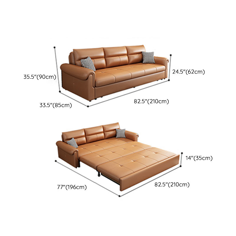 Modern Sleeper Sofa Pillow Back Futon Sleeper Sofa Bed with Storage