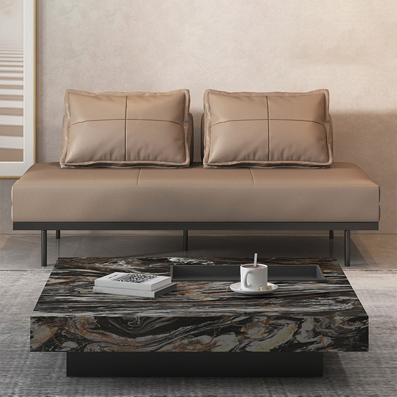 Contemporary Faux Leather Sleeper Sofa Pillow Back Futon Sleeper Sofa Bed