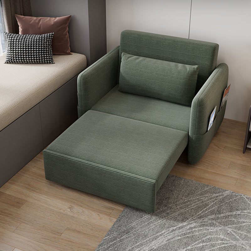 Scandinavian Pillow Back Sleeper Sofa Square Arms Futon Sofa Bed with Storage