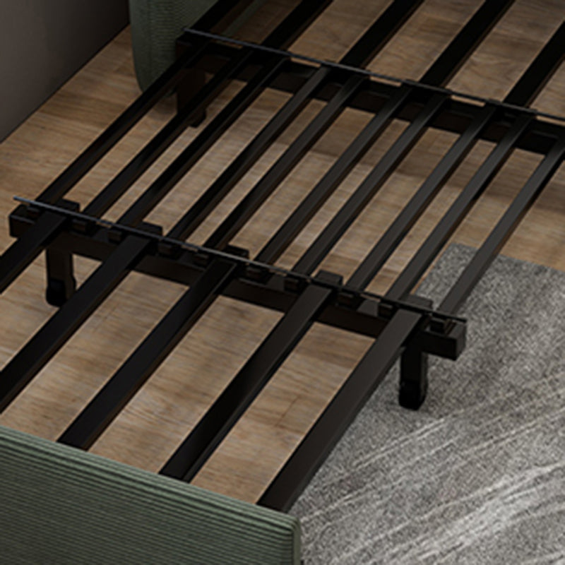 Scandinavian Pillow Back Sleeper Sofa Square Arms Futon Sofa Bed with Storage