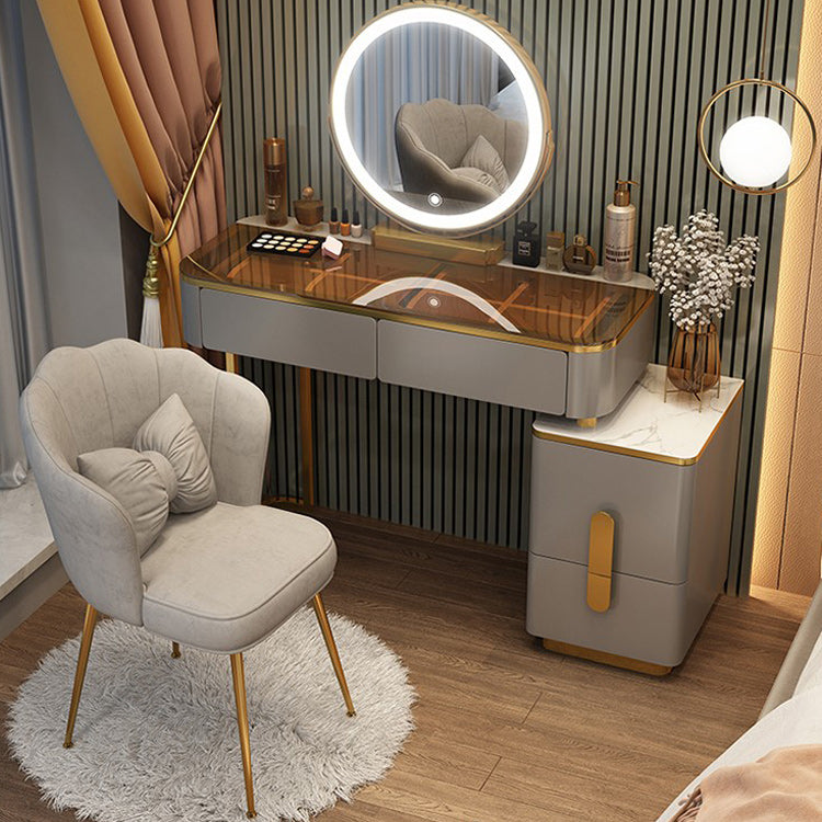 Lighted Mirror Make-up Vanity Luxurious Dressing Table Stool Set