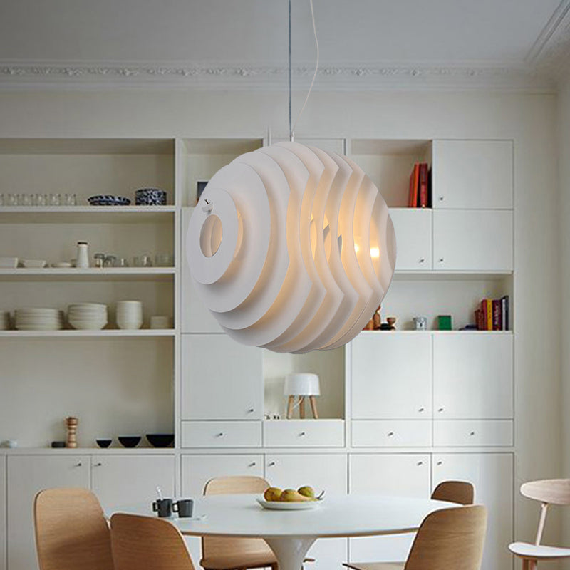 Sala da pranzo a nido d'ape in metallo appeso in metallo 1 Light Modernist Suspension Lamp in bianco