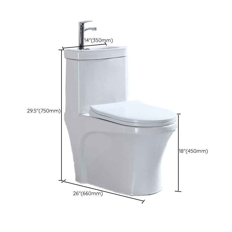 Contemporary One Piece Flush Toilet Seat Included Urine Toilet for Bathroom