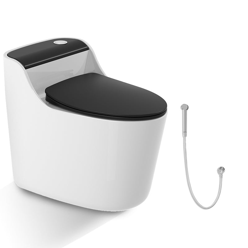 Traditional Ceramic Flush Toilet Floor Mounted Urine Toilet with Seat for Washroom