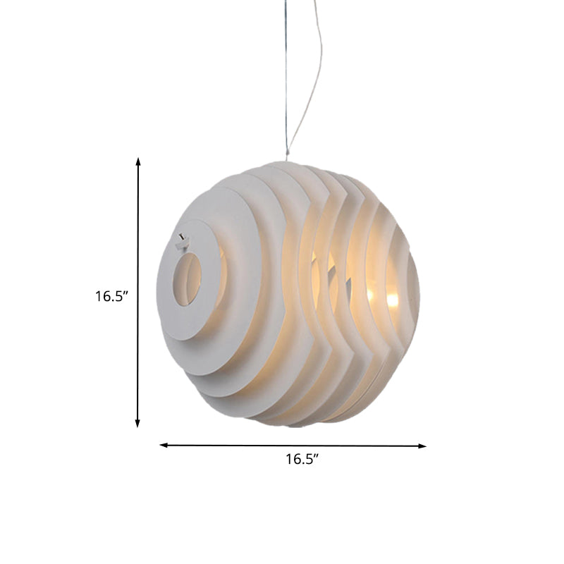 Sala da pranzo a nido d'ape in metallo appeso in metallo 1 Light Modernist Suspension Lamp in bianco