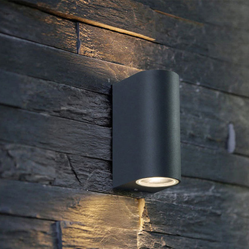 Single Contemporary Black Wall Mounted Sconce Metallic LED Wall Light