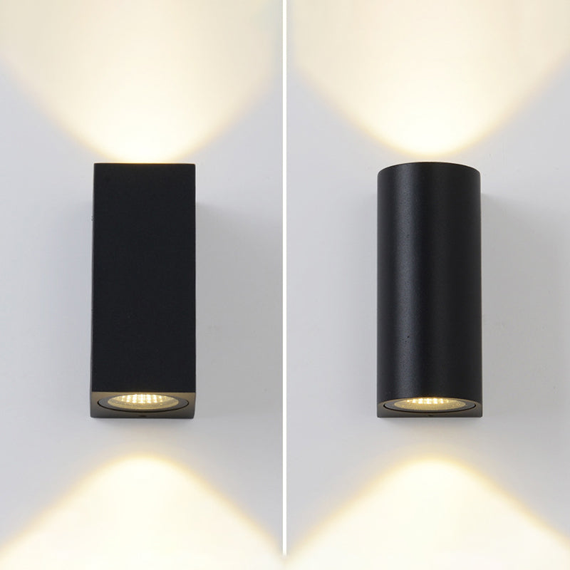 Single Contemporary Black Wall Mounted Sconce Metallic LED Wall Light