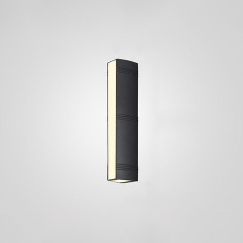 Single Contemporary Black Wall Mounted Sconce Rectangle LED Wall Light