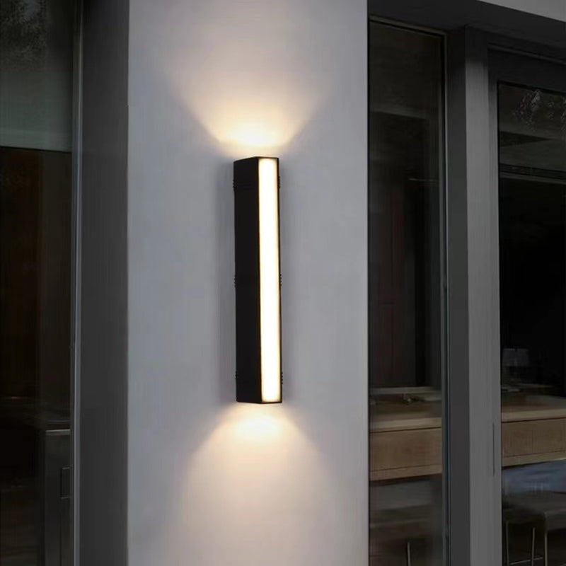 Single Contemporary Black Wall Mounted Sconce Rectangle LED Wall Light