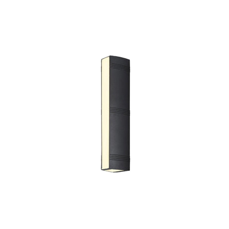 Single Contemporary Black Wall Mounted Sconce Rectangle LED Wall Light