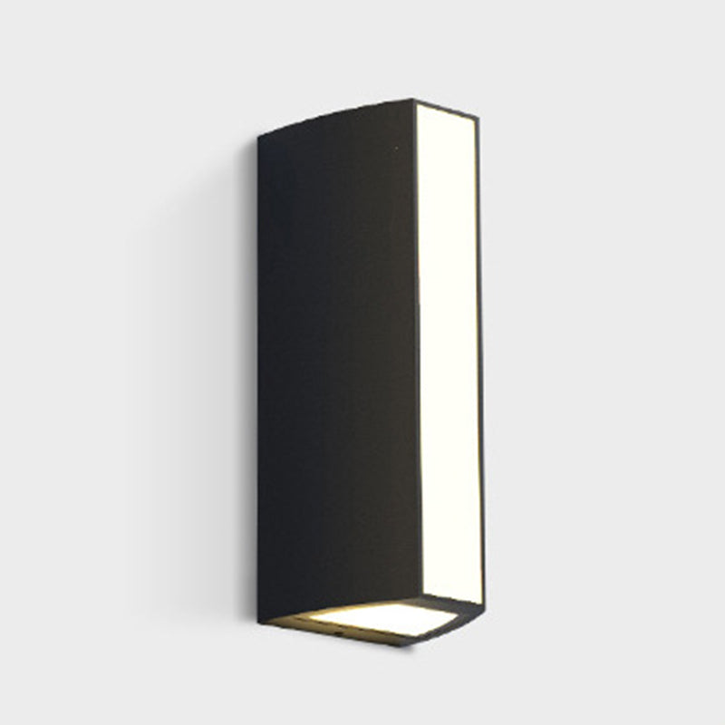 Single Contemporary Black Wall Mounted Sconce Rectangle LED Wall Light