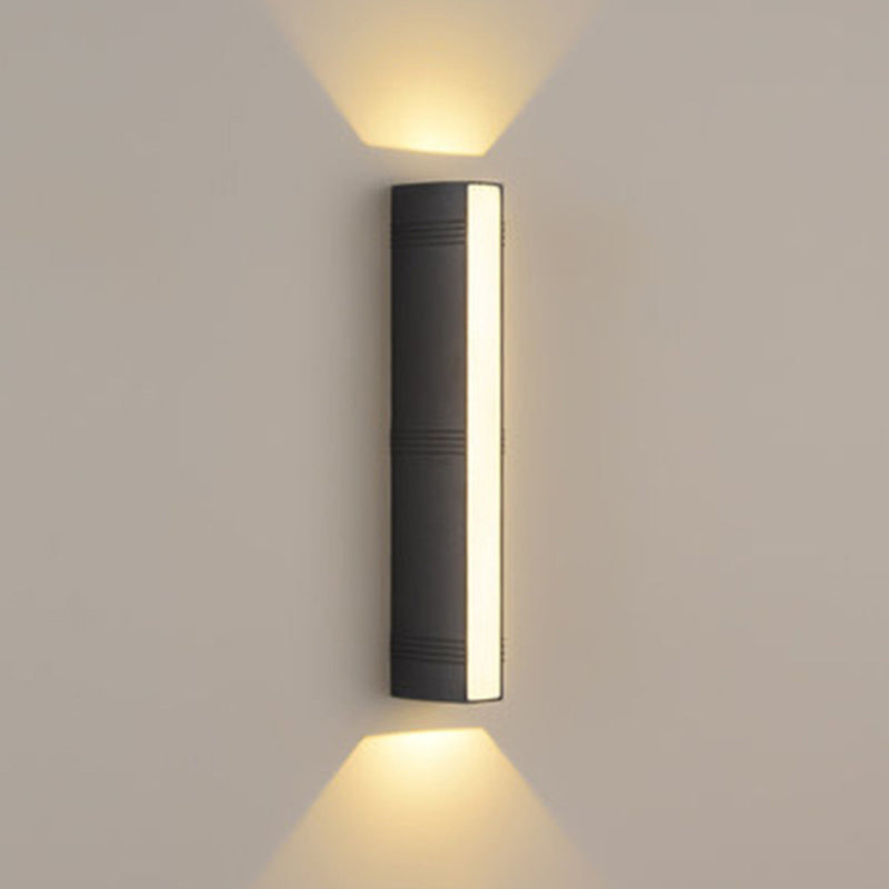 Single Contemporary Black Wall Mounted Sconce Rectangle LED Wall Light