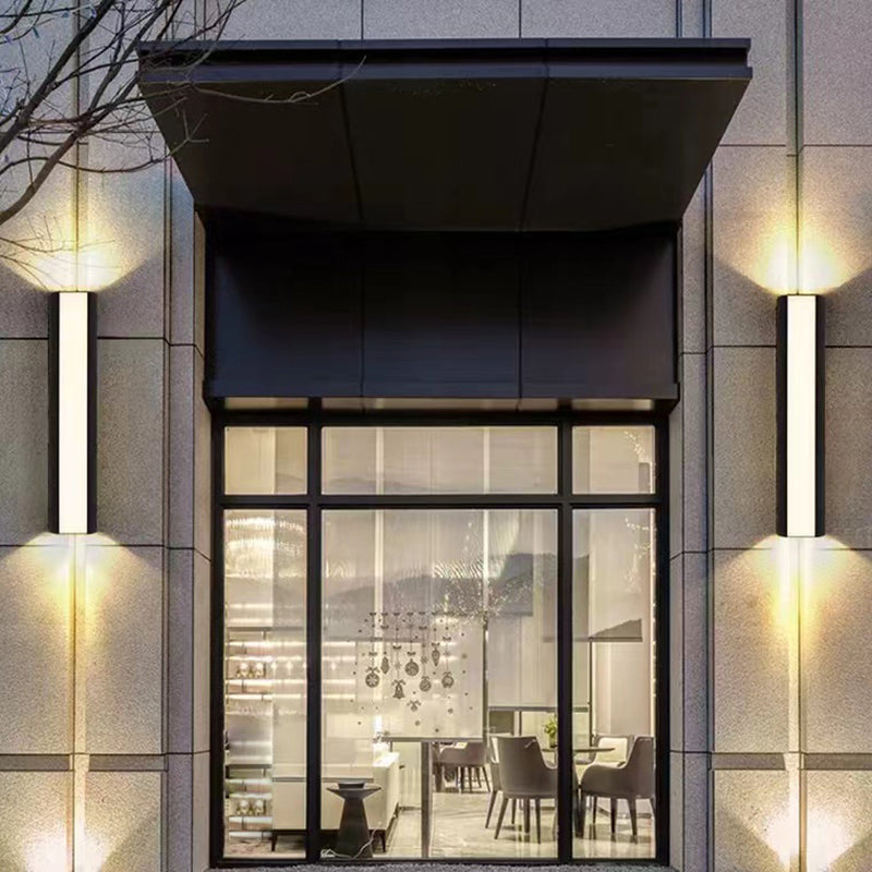 Single Contemporary Black Wall Mounted Sconce Rectangle LED Wall Light