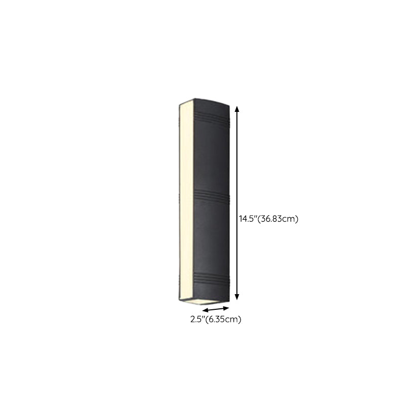 Single Contemporary Black Wall Mounted Sconce Rectangle LED Wall Light