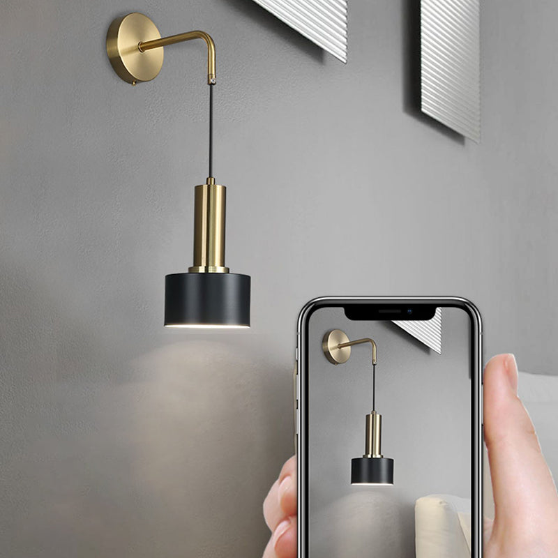 Cylinder Shape Metal Wall Lighting Modern Style 1 Light Wall Mounted Light