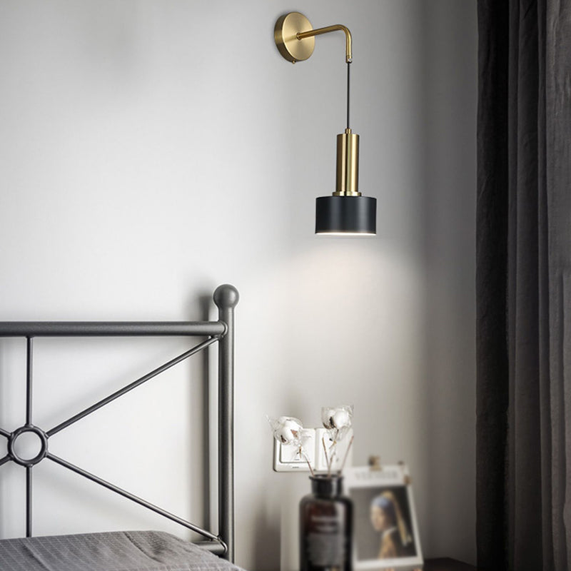 Cylinder Shape Metal Wall Lighting Modern Style 1 Light Wall Mounted Light