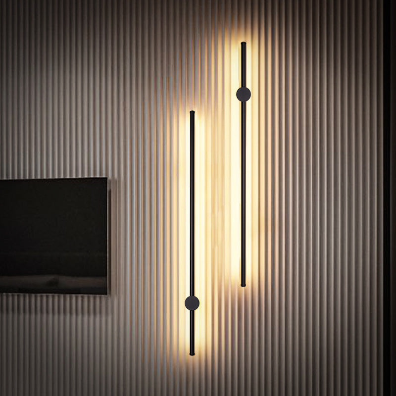 Linear Black 1 - Light Wall Light Iron Contemporary Wall Lighting Fixture